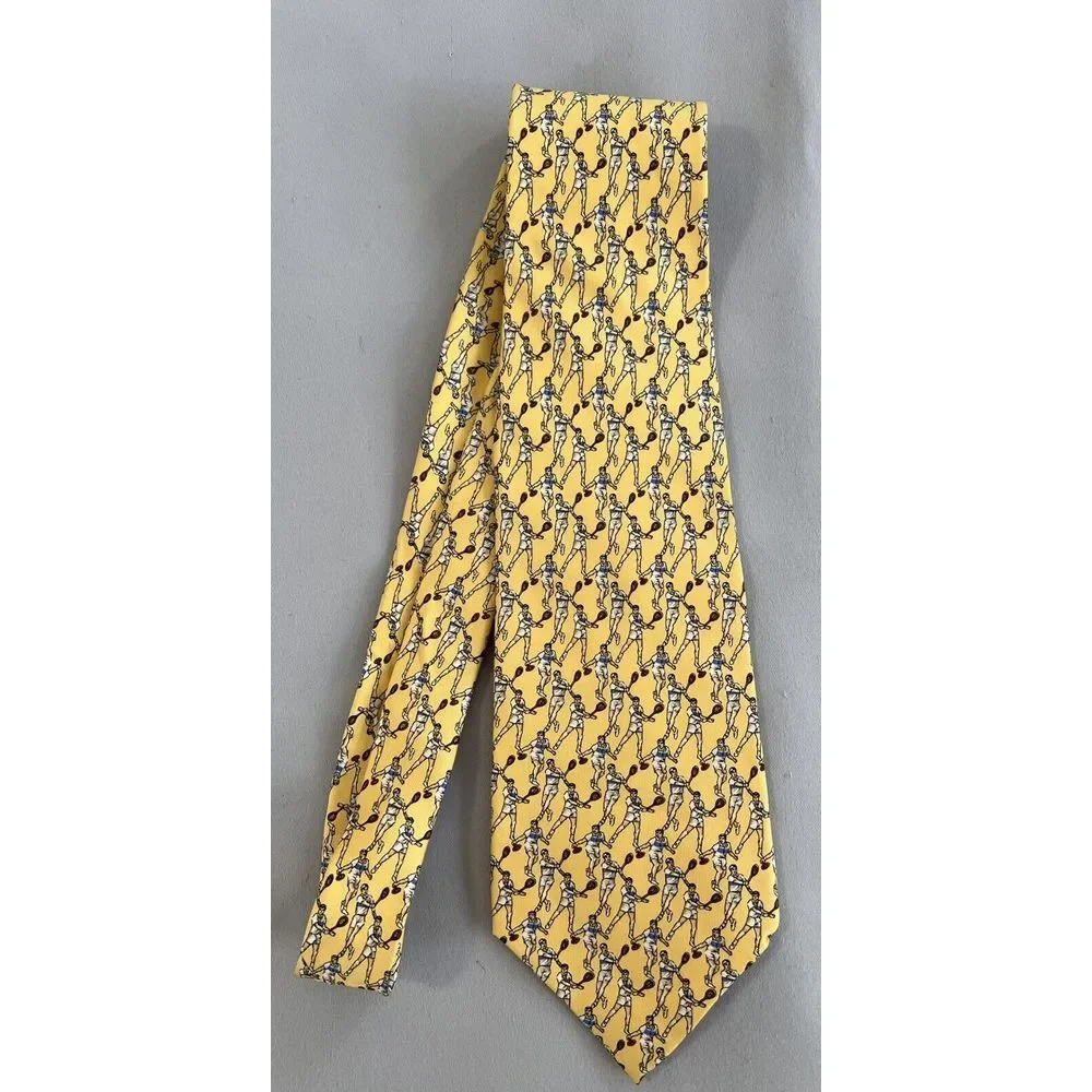 Vintage POLO Ralph Lauren 100% Silk Men's Tie Tennis Made by‎ Hand USA